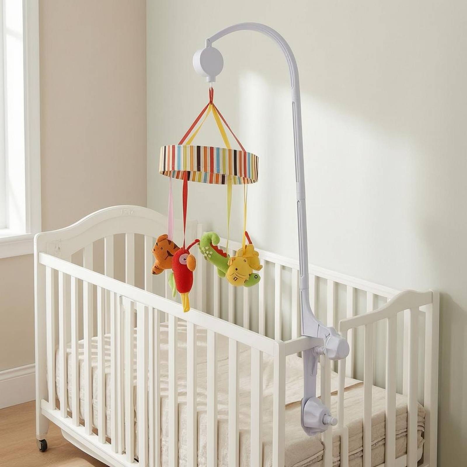 Baby Crib Mobile Stand White C - Baby Nursery Decor reseña y precio