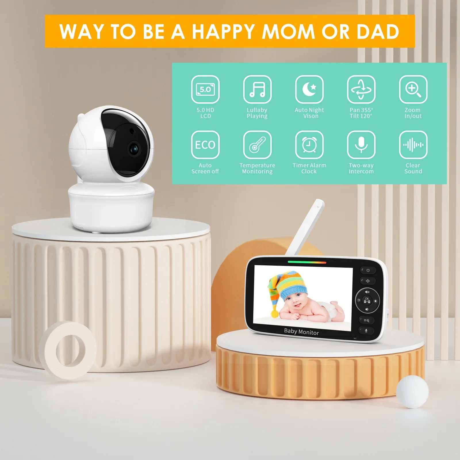 Baby Monitor with 5-inch LCD S - Baby Nursery Videos reseña y precio