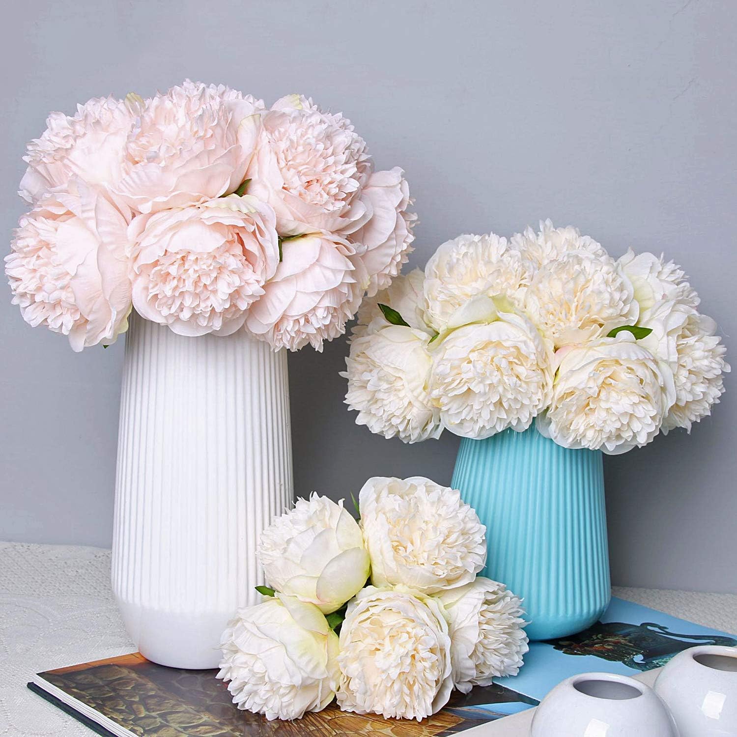 5 Simulated peonies, Artificia - Baby Nursery Fabric reseña y precio