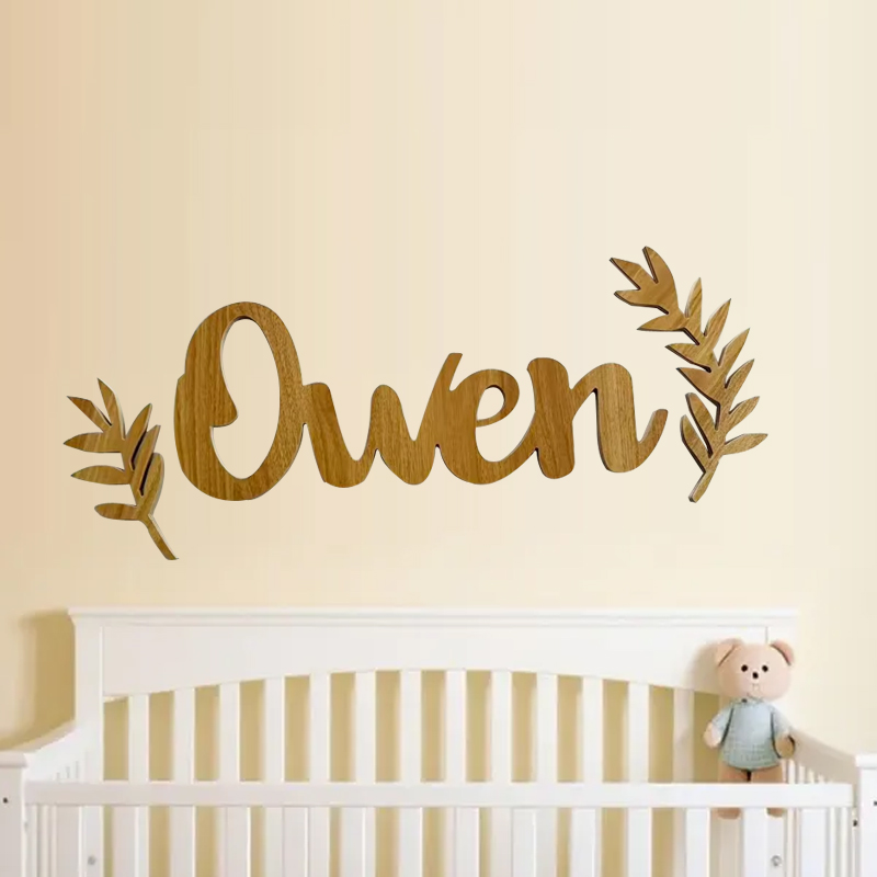 Custom Wooden Nameplate Person - Baby Nursery Name Letters reseña y precio