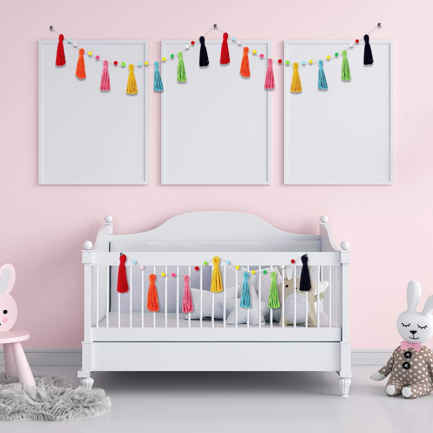 3 Pcs Colorful Rainbow Boho Ta - Baby Nursery Fabric reseña y precio