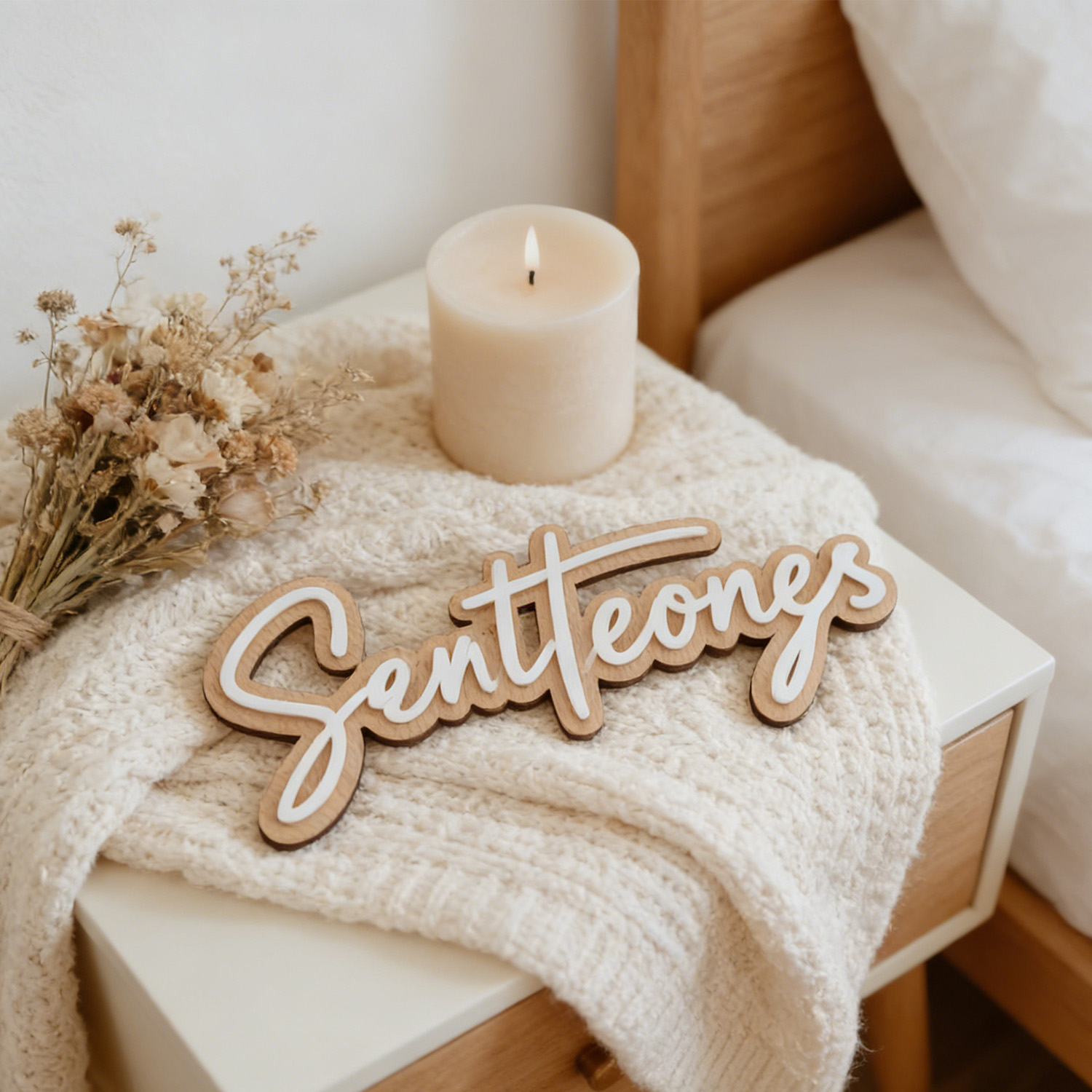 1Pc Custom Name Cute White Woo - Baby Nursery Decor reseña y precio