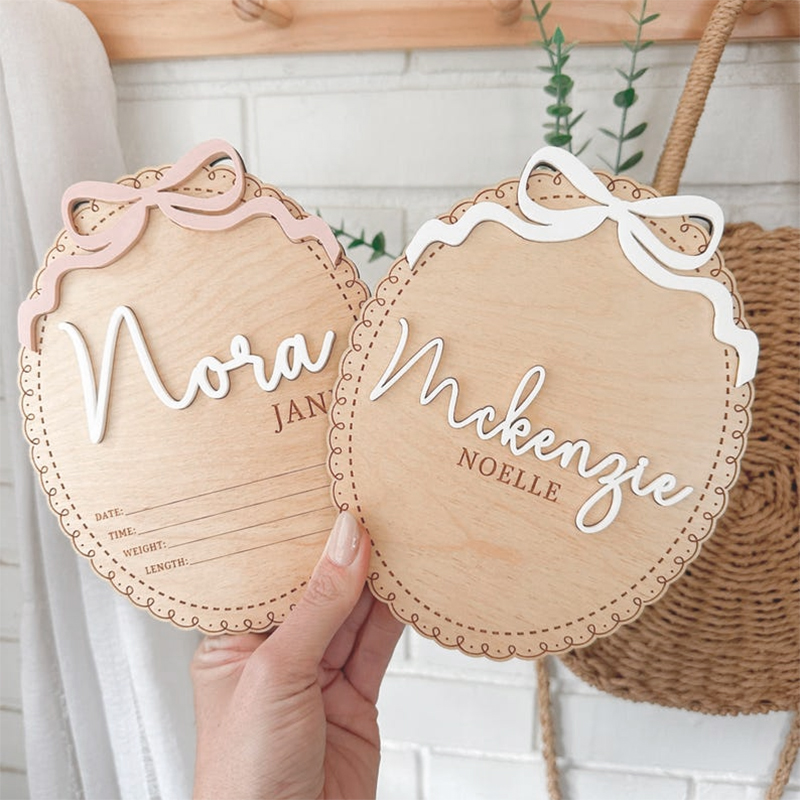 Custom Wooden Baby Name Sign B - Baby Nursery Pink reseña y precio