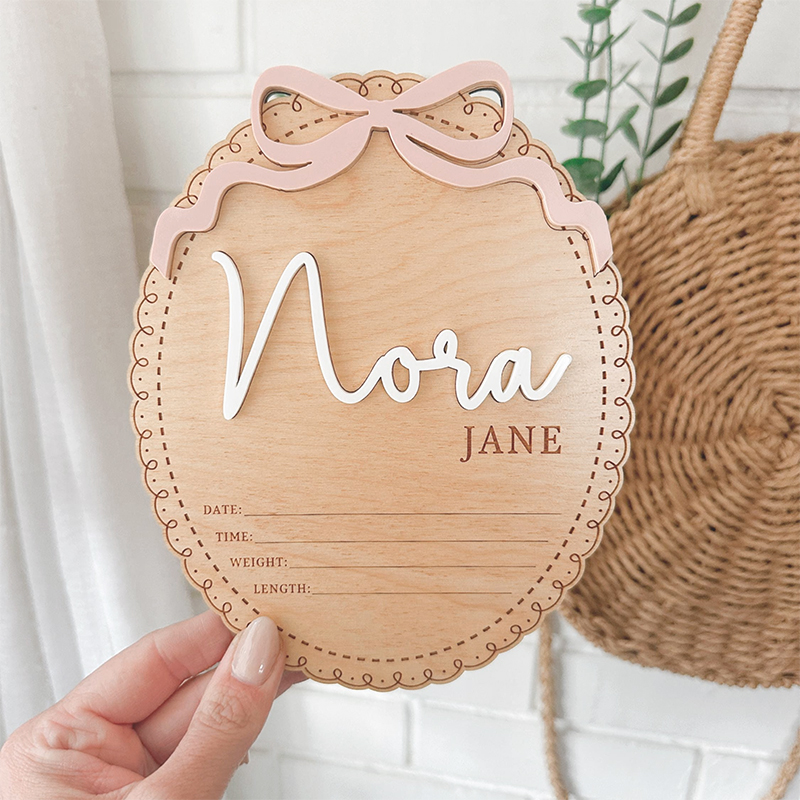 Custom Wooden Baby Name Sign B - Baby Nursery Pink reseña y precio