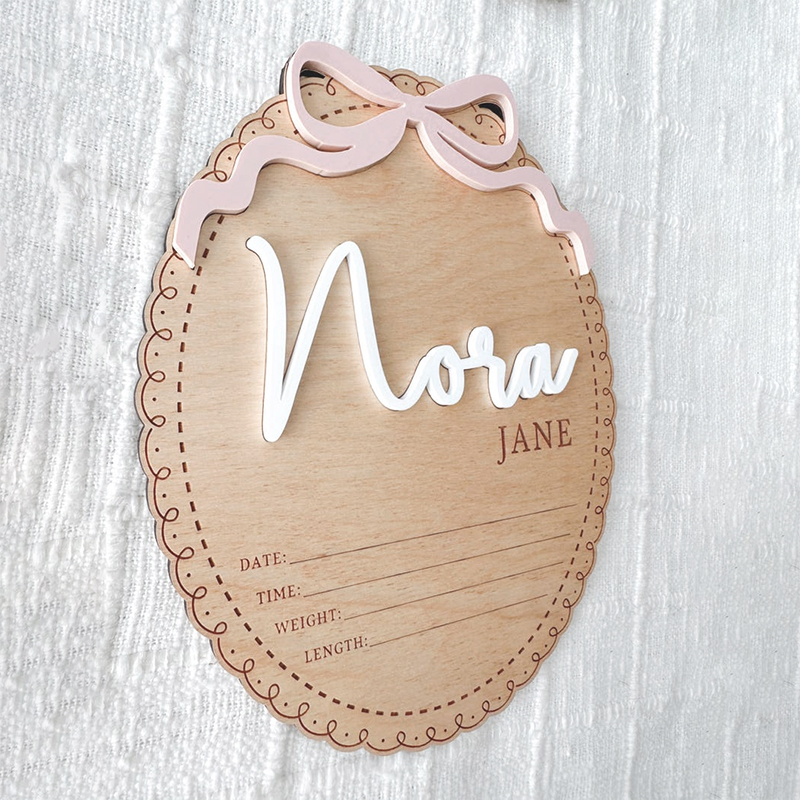 Custom Wooden Baby Name Sign B - Baby Nursery Pink reseña y precio