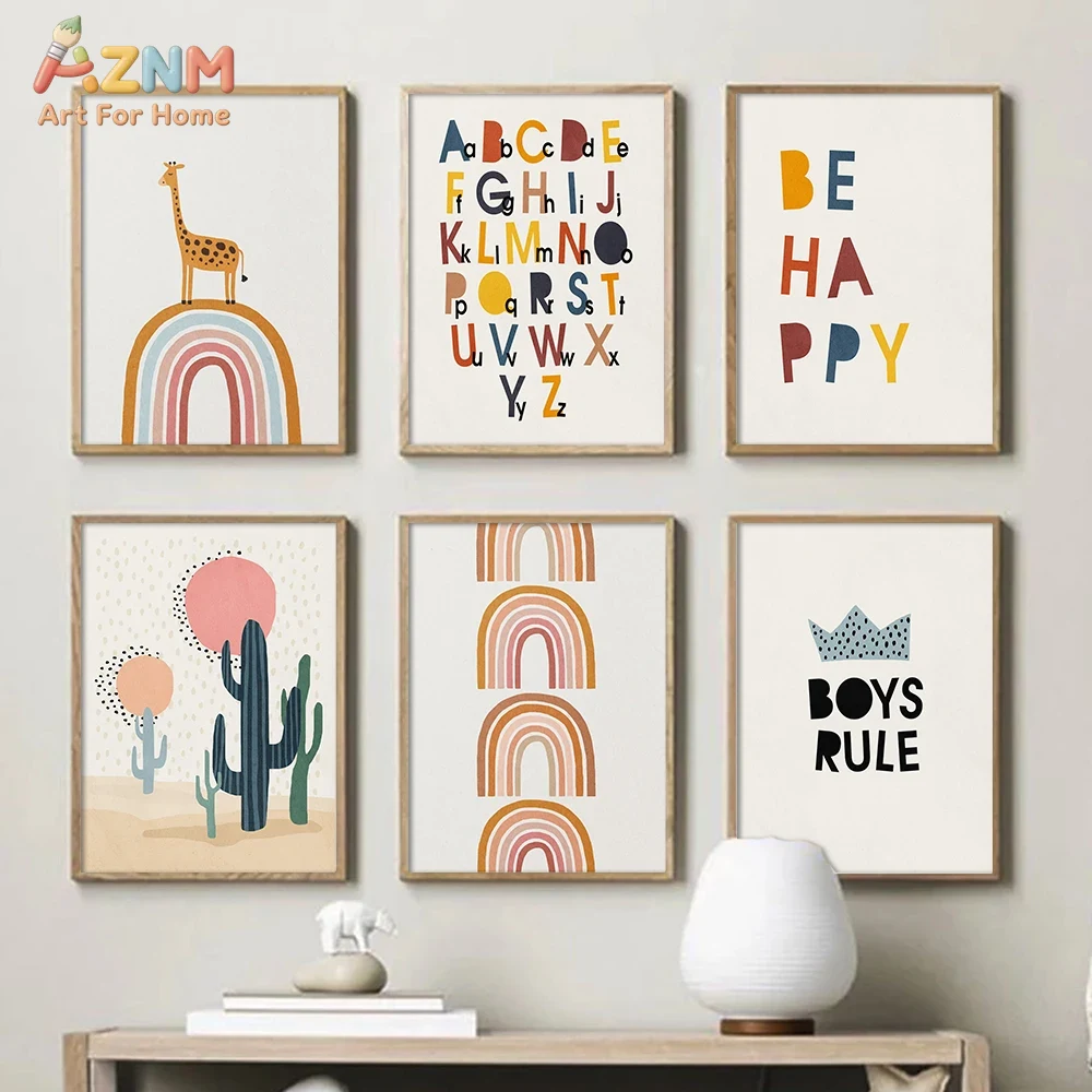 Rainbow Alphabet Poster Educat - Baby Nursery Fabric reseña y precio