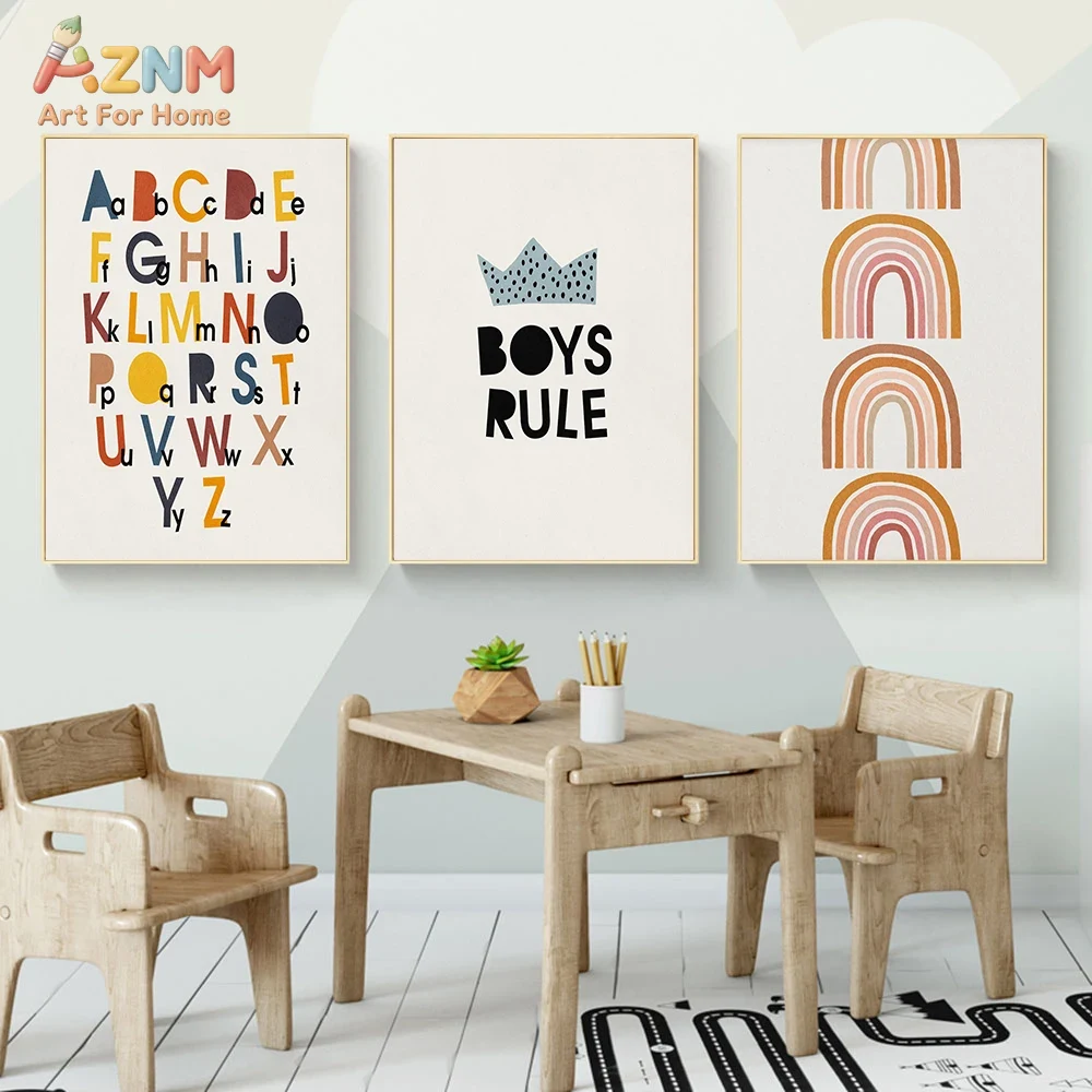 Rainbow Alphabet Poster Educat - Baby Nursery Fabric reseña y precio