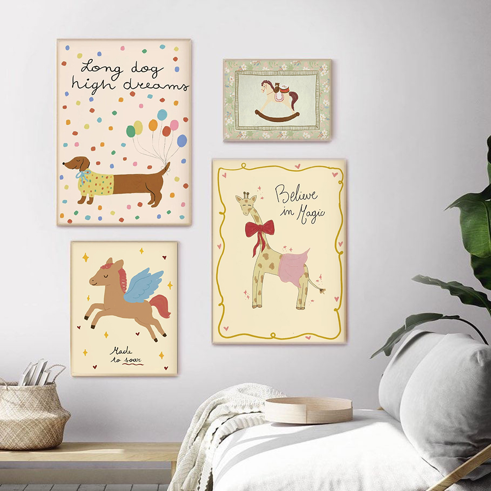 Vintage Rocking Horse Giraffe  - Baby Nursery Vintage reseña y precio