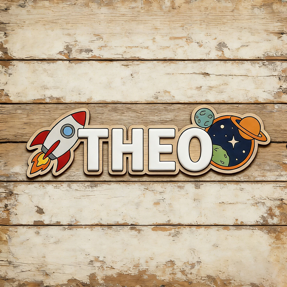 Personalized Space Rocket Name - Baby Nursery Decor reseña y precio