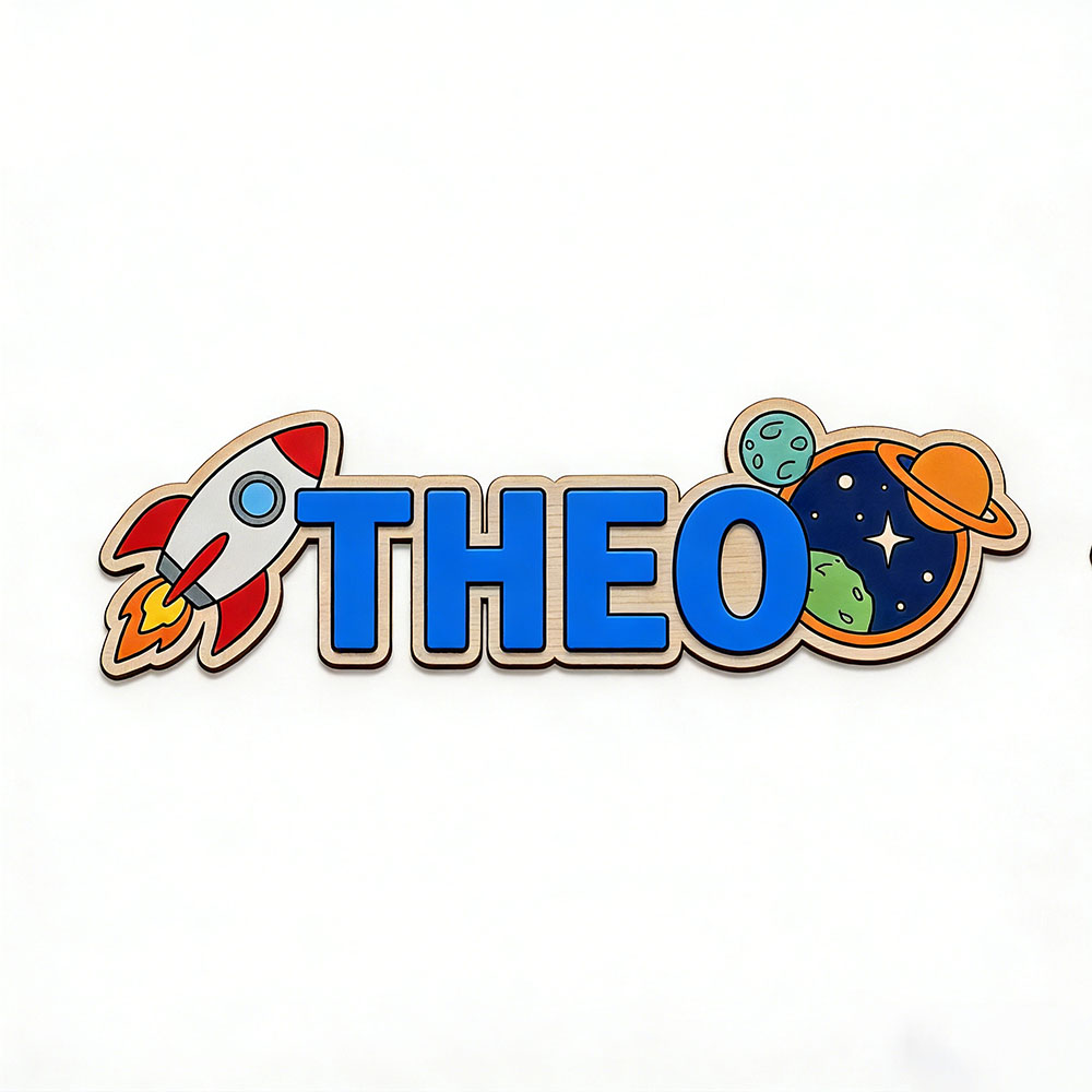 Personalized Space Rocket Name - Baby Nursery Decor reseña y precio