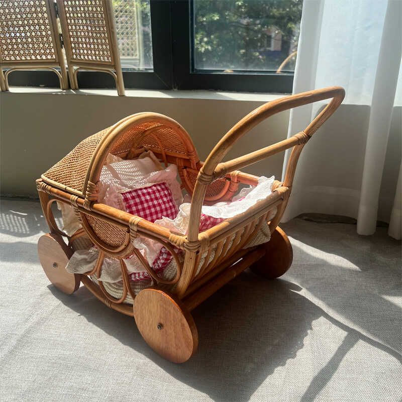 Woven Rattan Baby Stroller Vin - Baby Nursery Vintage reseña y precio