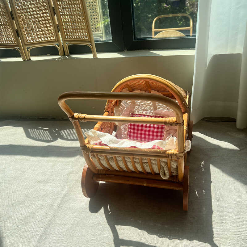 Woven Rattan Baby Stroller Vin - Baby Nursery Vintage reseña y precio