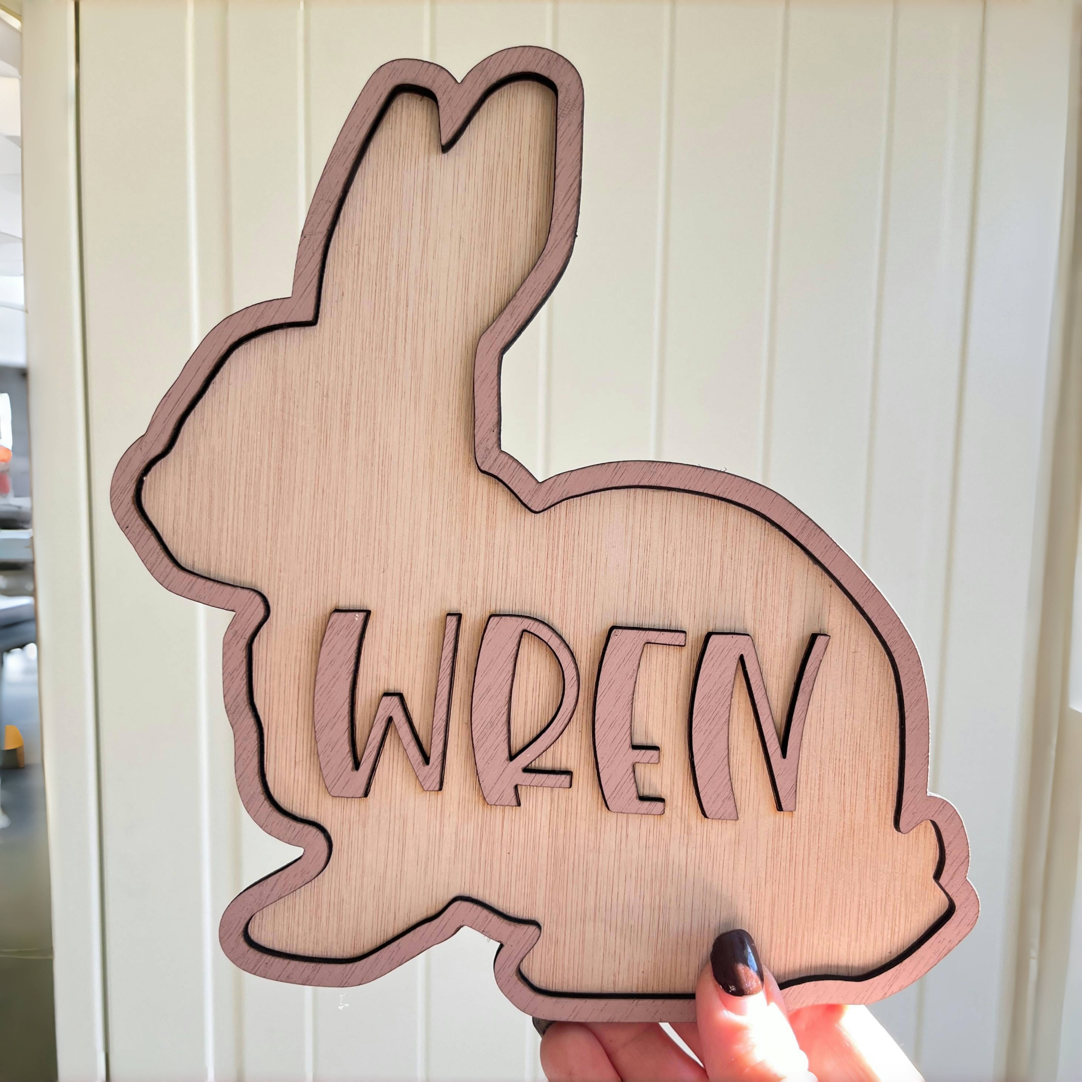 Personalized Bunny Name Wooden - Baby Nursery Decor reseña y precio