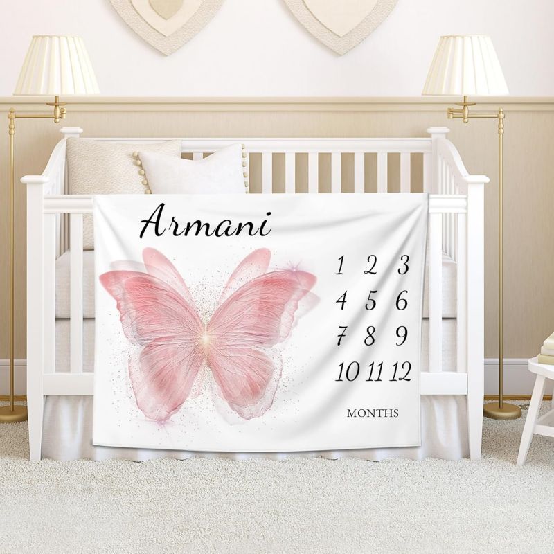 VIKAMA Pink Butterfly Baby Mil - Baby Nursery Pink reseña y precio