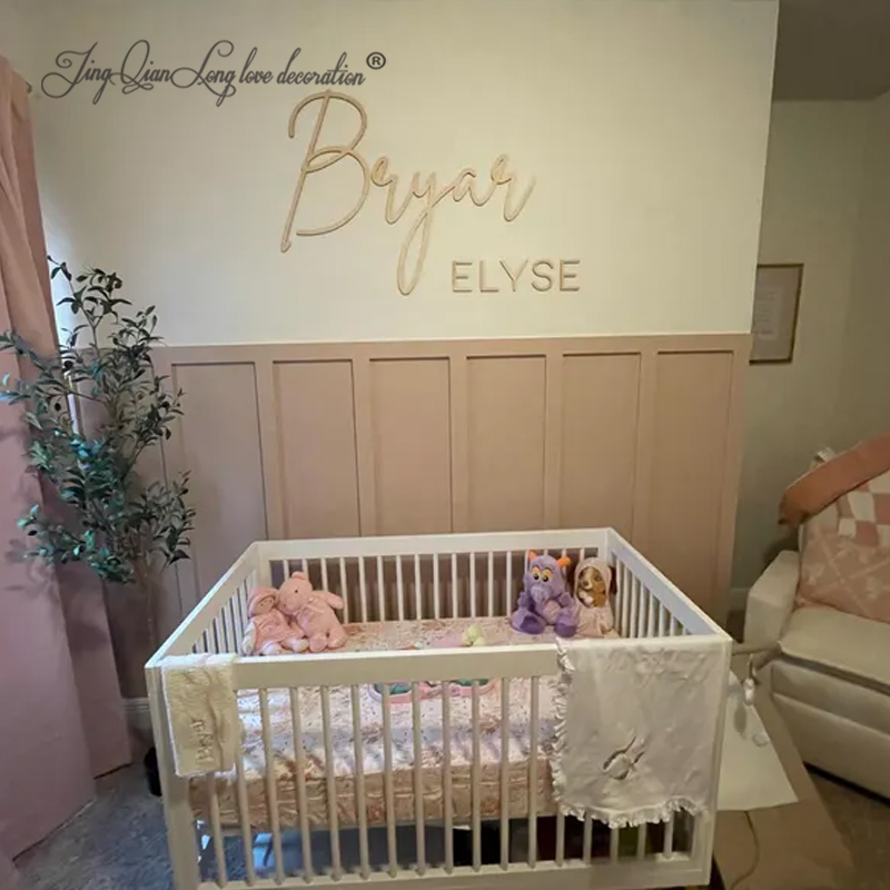 Nursery Name 3D Wood Sign Curs - Baby Nursery Name Letters reseña y precio