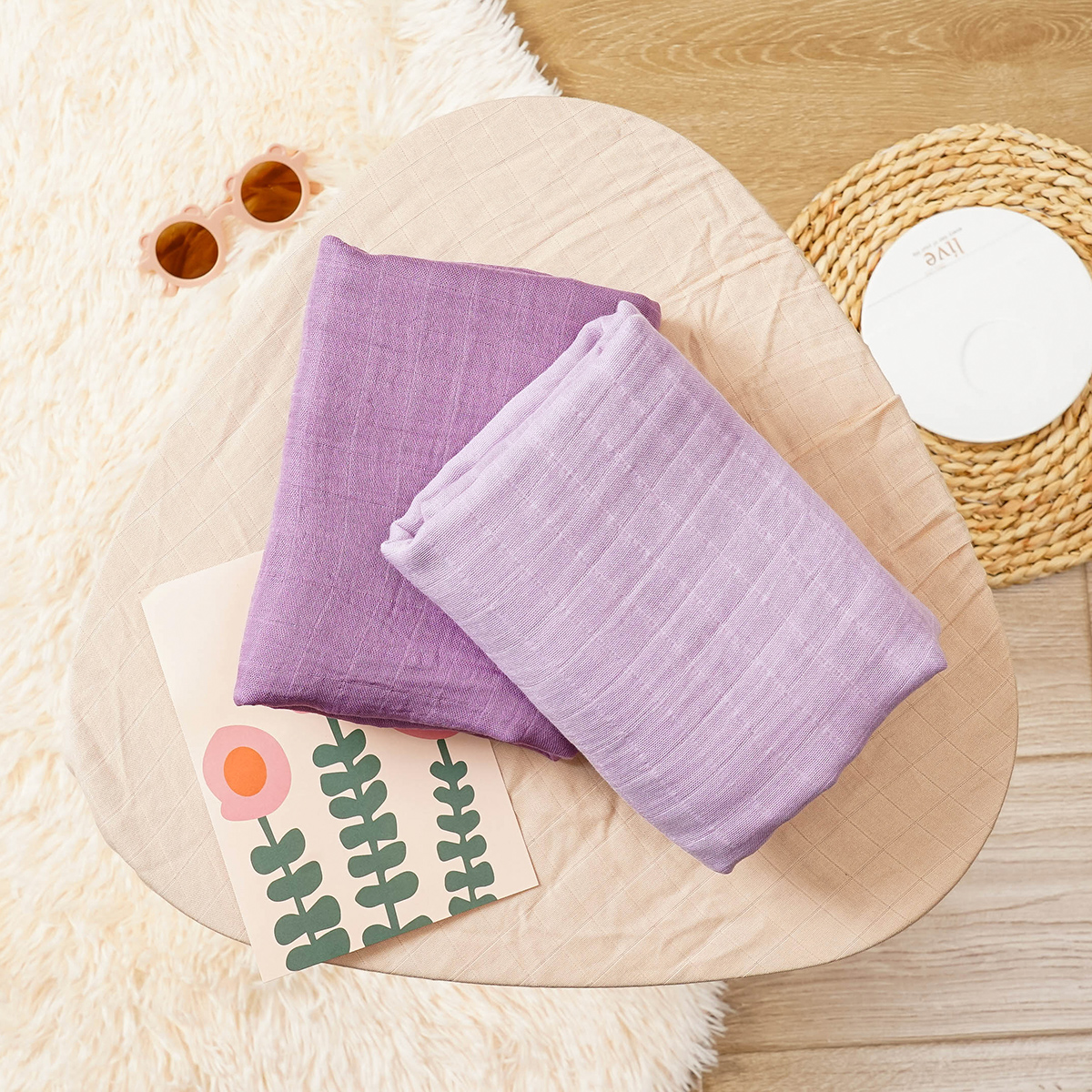 Elinfant 2PCS Solid Color 100% - Swaddle Blanket Muslin reseña y precio