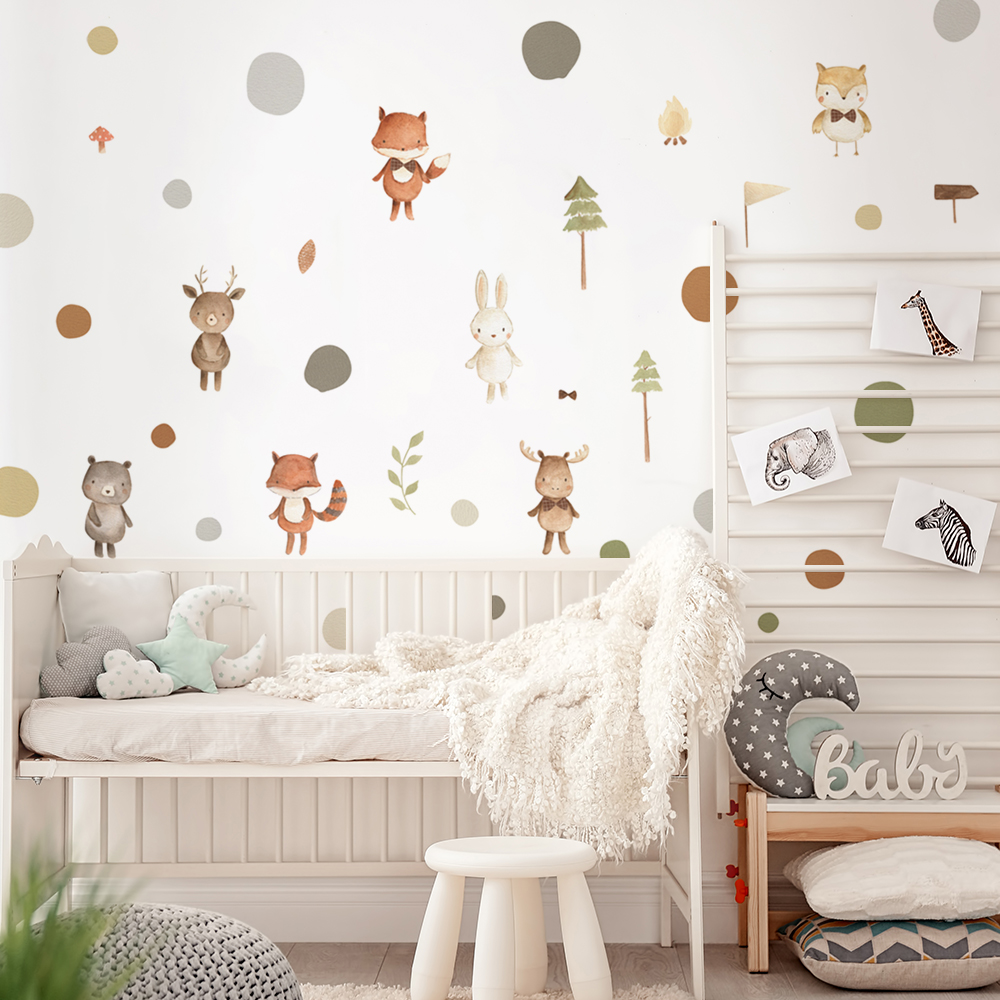 Cartoon Cute Fox Rabbit Animal - Baby Nursery Modern reseña y precio