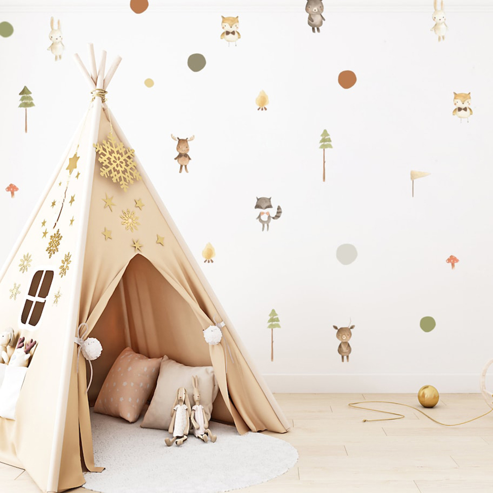Cartoon Cute Fox Rabbit Animal - Baby Nursery Modern reseña y precio