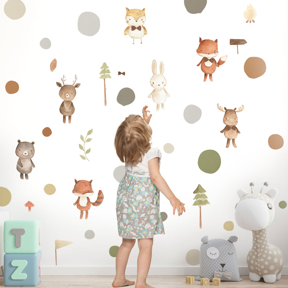Cartoon Cute Fox Rabbit Animal - Baby Nursery Modern reseña y precio