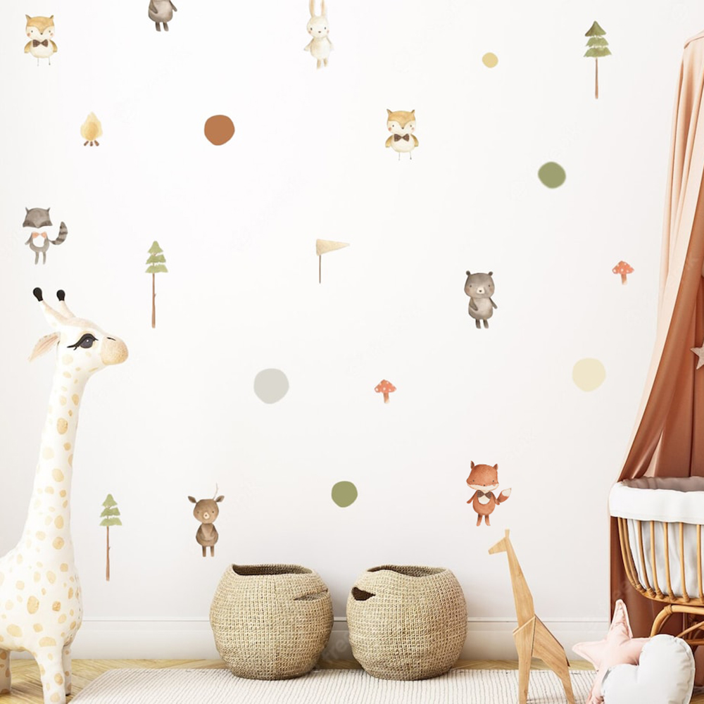 Cartoon Cute Fox Rabbit Animal - Baby Nursery Modern reseña y precio