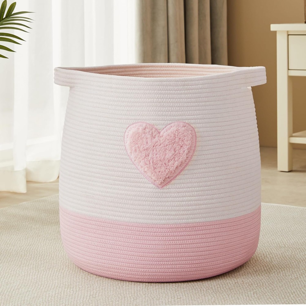 Pink Laundry Basket Hamper for - Baby Nursery Pink reseña y precio
