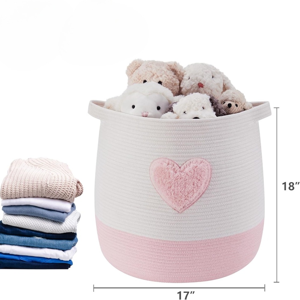Pink Laundry Basket Hamper for - Baby Nursery Pink reseña y precio