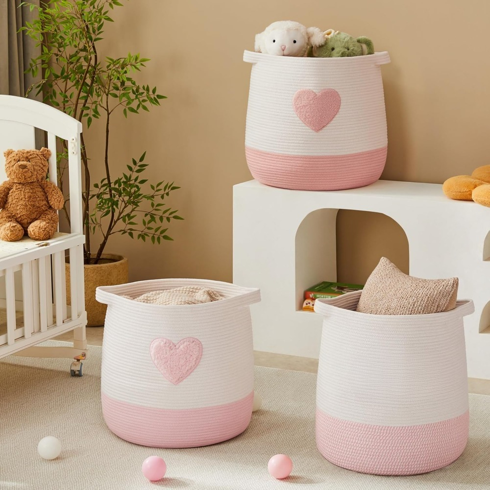 Pink Laundry Basket Hamper for - Baby Nursery Pink reseña y precio