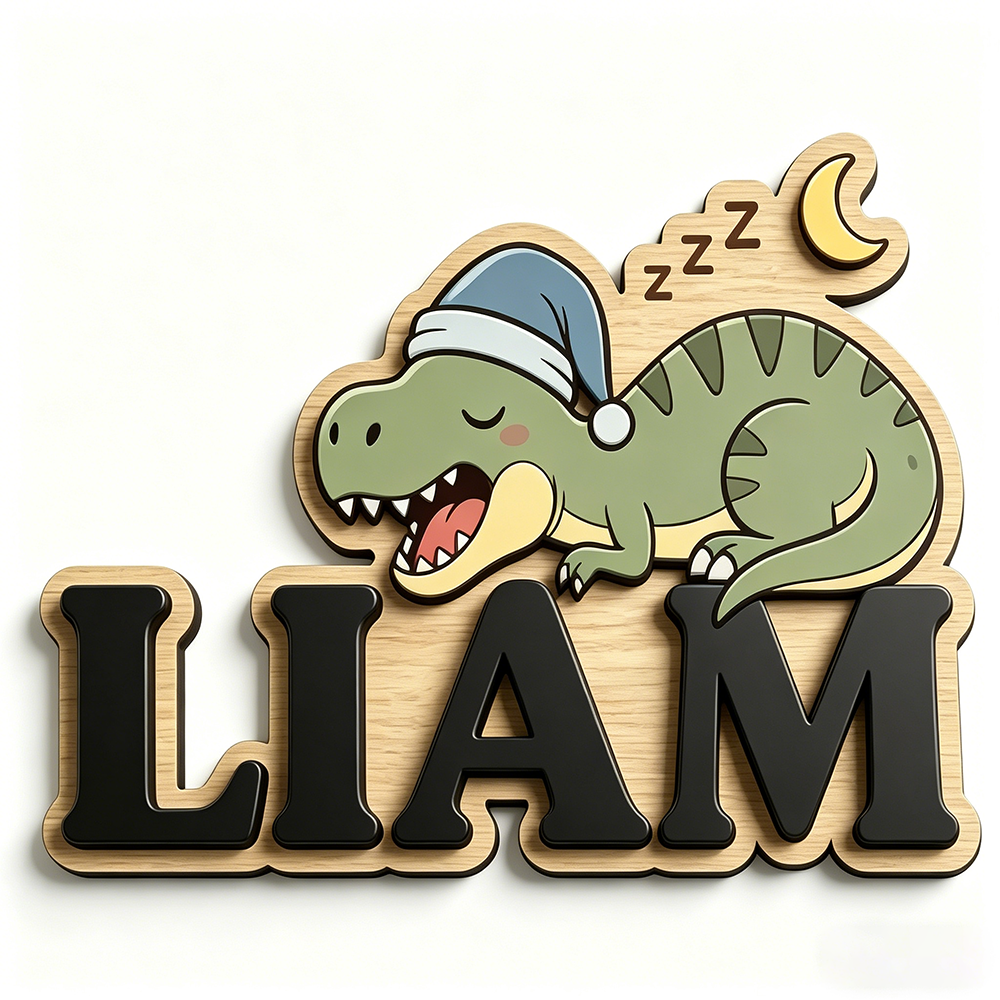 Personalized Sleepy Dinosaur N - Baby Nursery Decor reseña y precio
