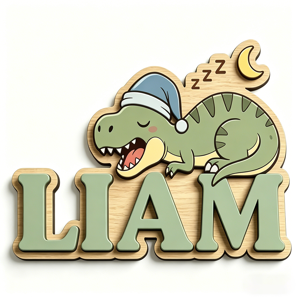 Personalized Sleepy Dinosaur N - Baby Nursery Decor reseña y precio