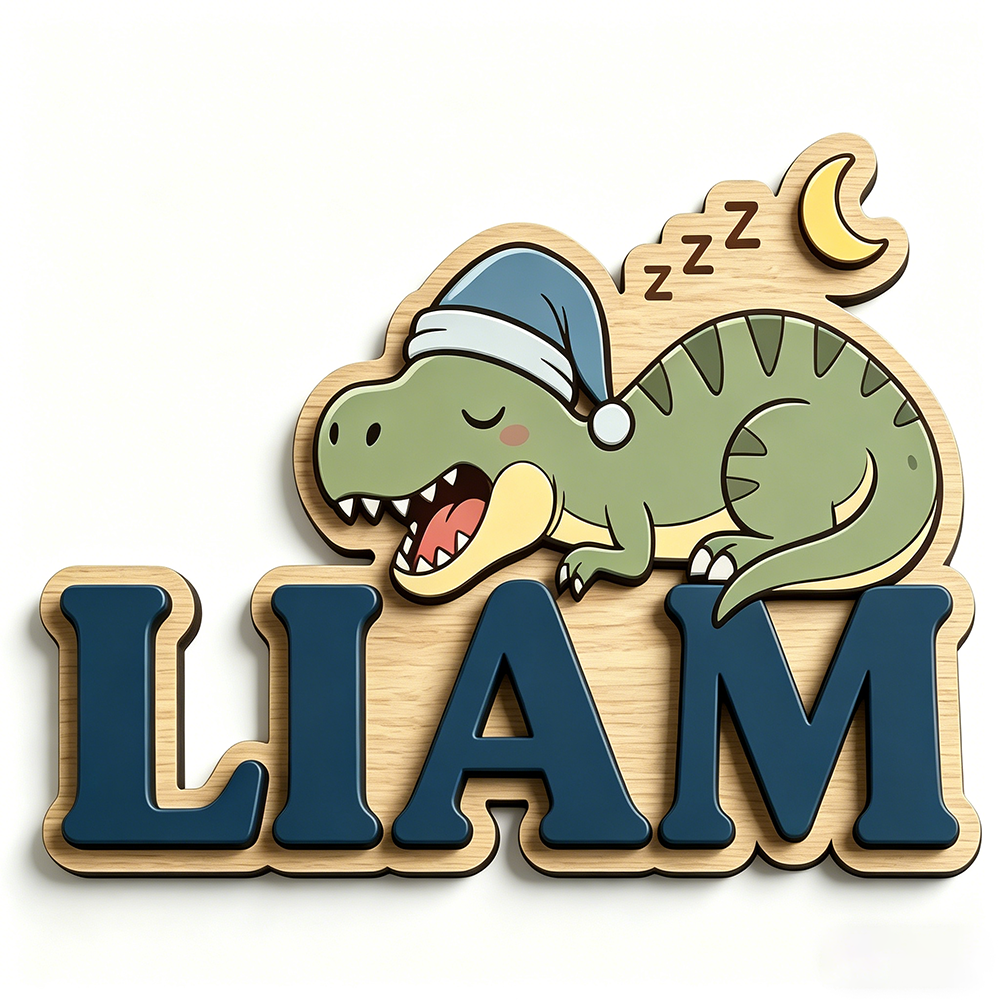 Personalized Sleepy Dinosaur N - Baby Nursery Decor reseña y precio