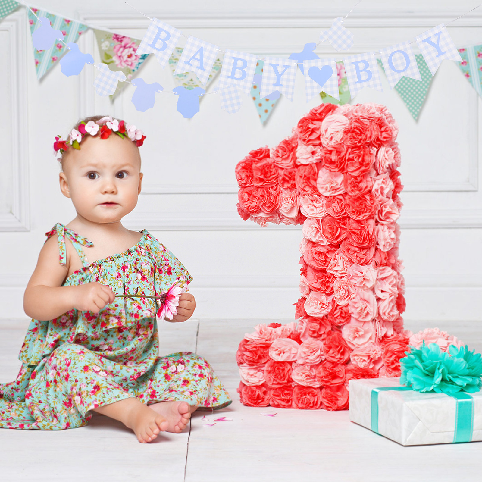 2Pcs Welcome Baby Boy Banner B - Baby Nursery Fabric reseña y precio