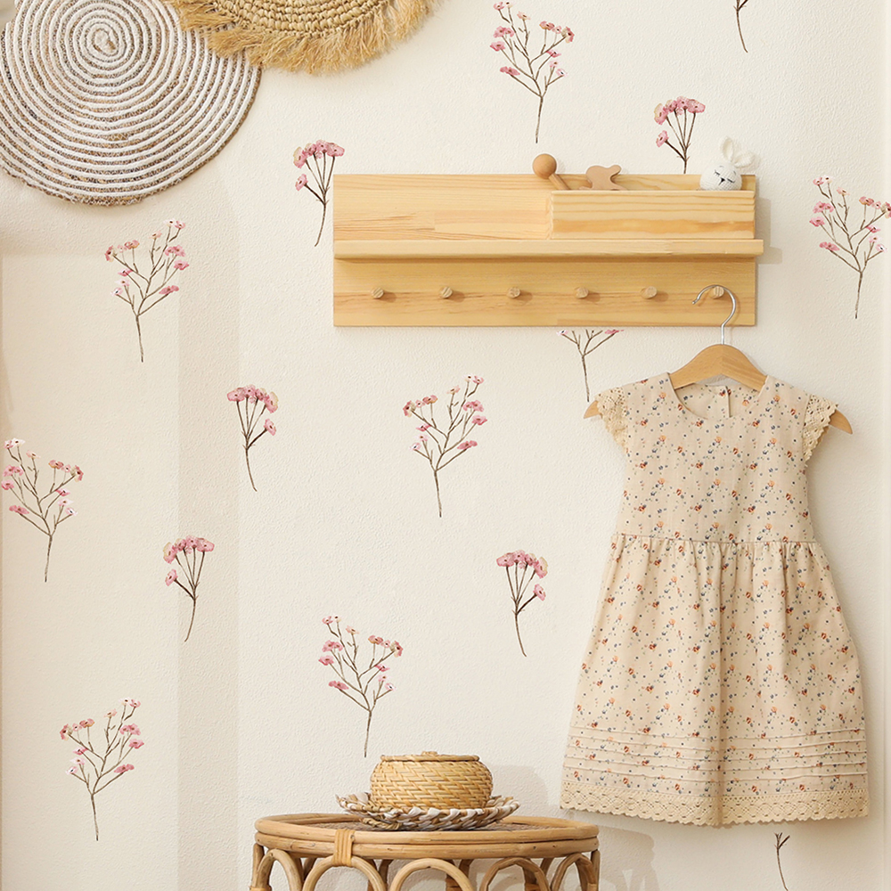 Pink  Watercolor Flower Wall S - Baby Nursery Pink reseña y precio
