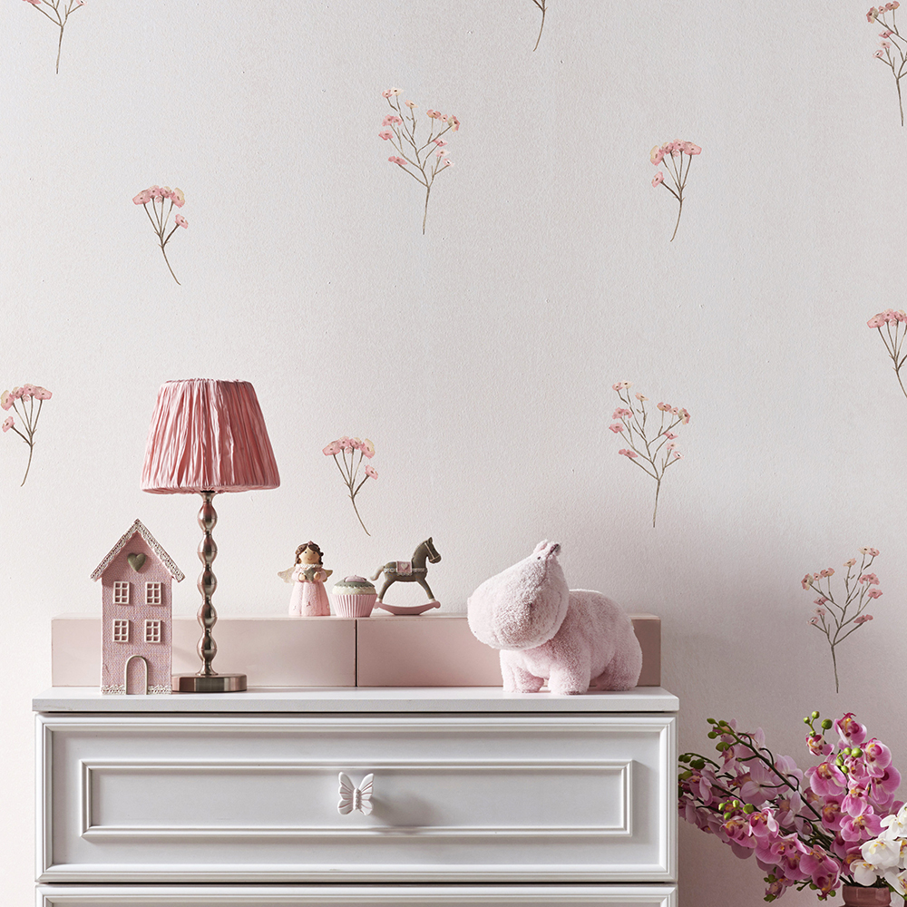 Pink  Watercolor Flower Wall S - Baby Nursery Pink reseña y precio