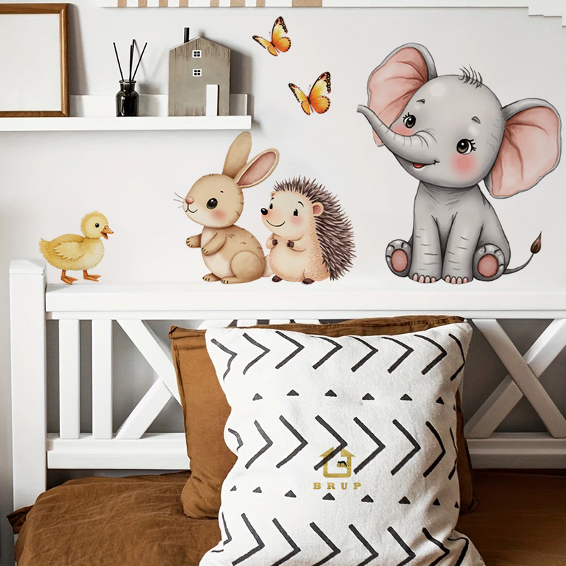 Cartoon Animal Wall Sticker -  - Baby Nursery Decor reseña y precio