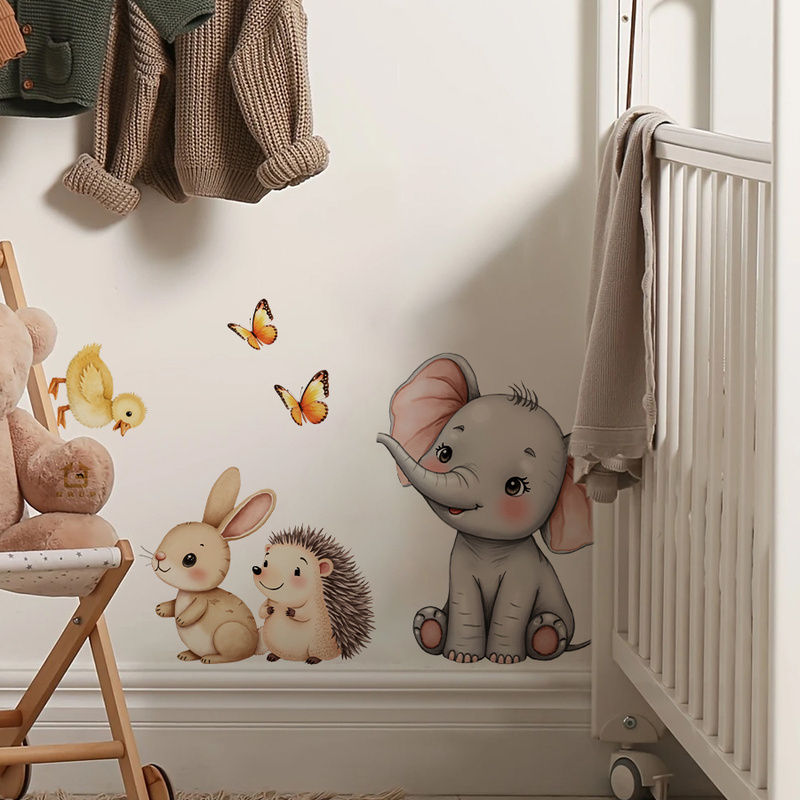 Cartoon Animal Wall Sticker -  - Baby Nursery Decor reseña y precio