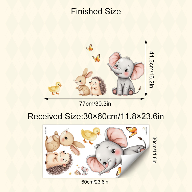 Cartoon Animal Wall Sticker -  - Baby Nursery Decor reseña y precio