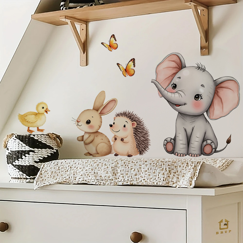 Cartoon Animal Wall Sticker -  - Baby Nursery Decor reseña y precio