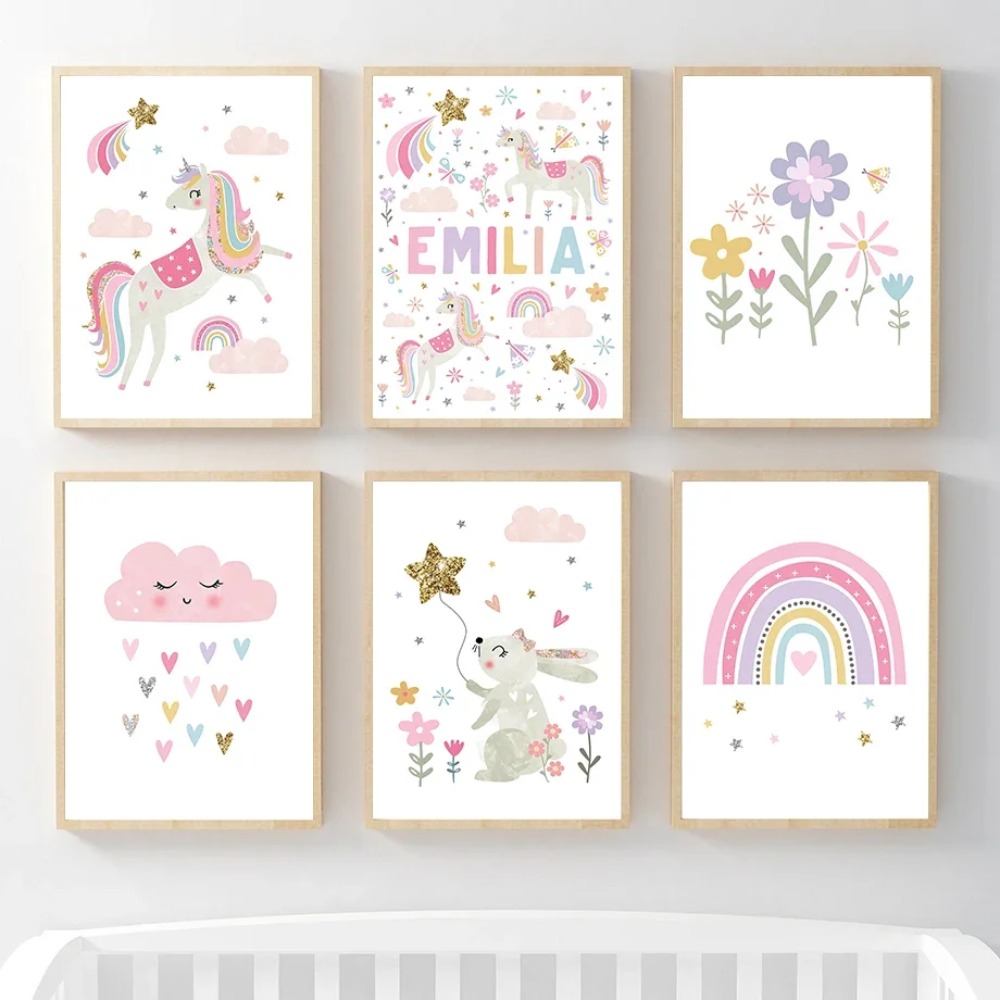 Pink Unicorn Rabbit Rainbow Cl - Baby Nursery Pink reseña y precio