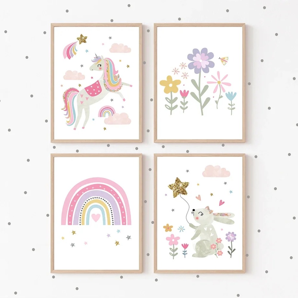 Pink Unicorn Rabbit Rainbow Cl - Baby Nursery Pink reseña y precio