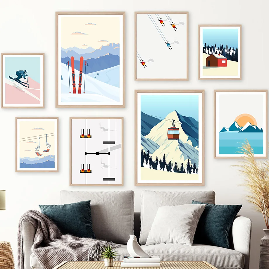 Vintage Minimalist Ski Snowboa - Baby Nursery Vintage reseña y precio
