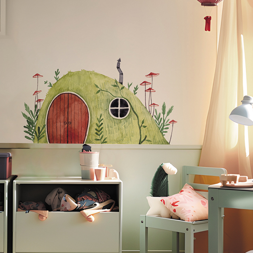 Boho Fabric Mushroom House  An - Baby Nursery Fabric reseña y precio