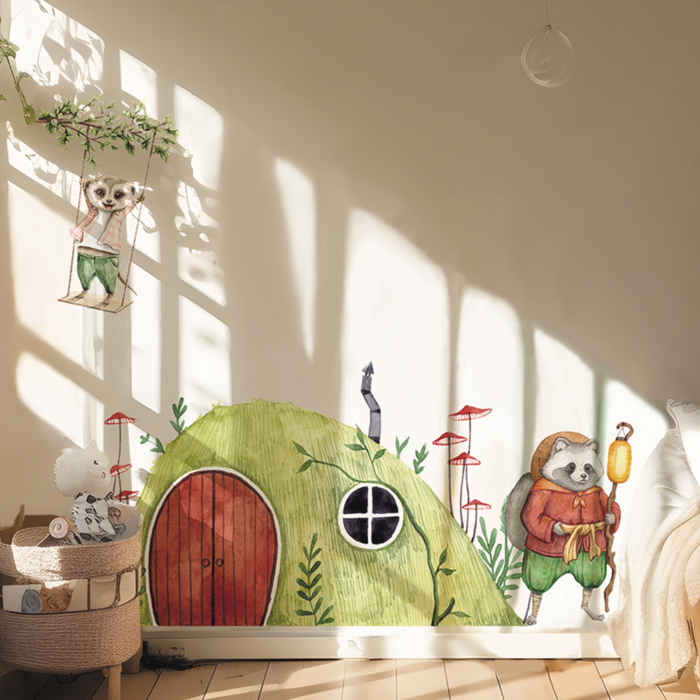 Boho Fabric Mushroom House  An - Baby Nursery Fabric reseña y precio
