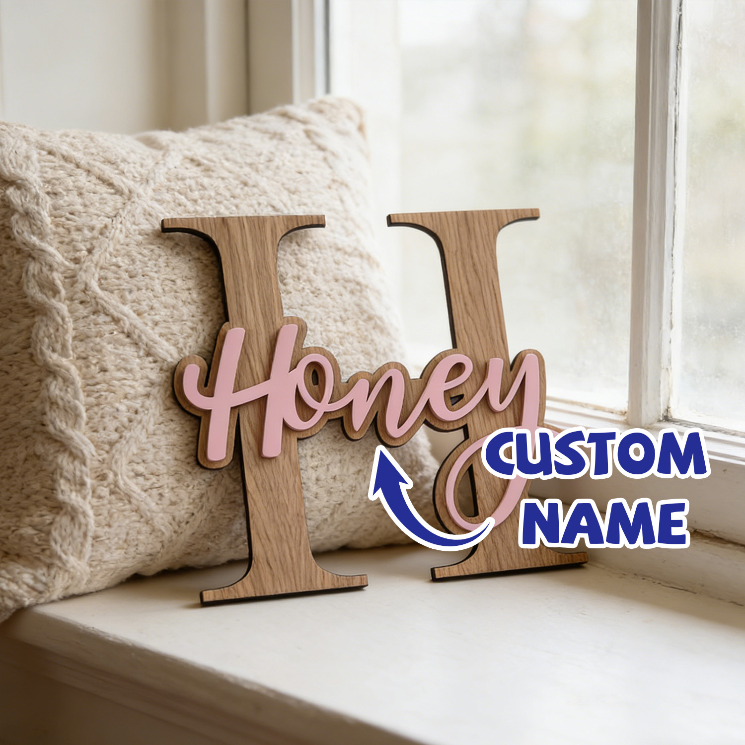 1Pc Custom Pink Alphabet Name  - Baby Nursery Pink reseña y precio