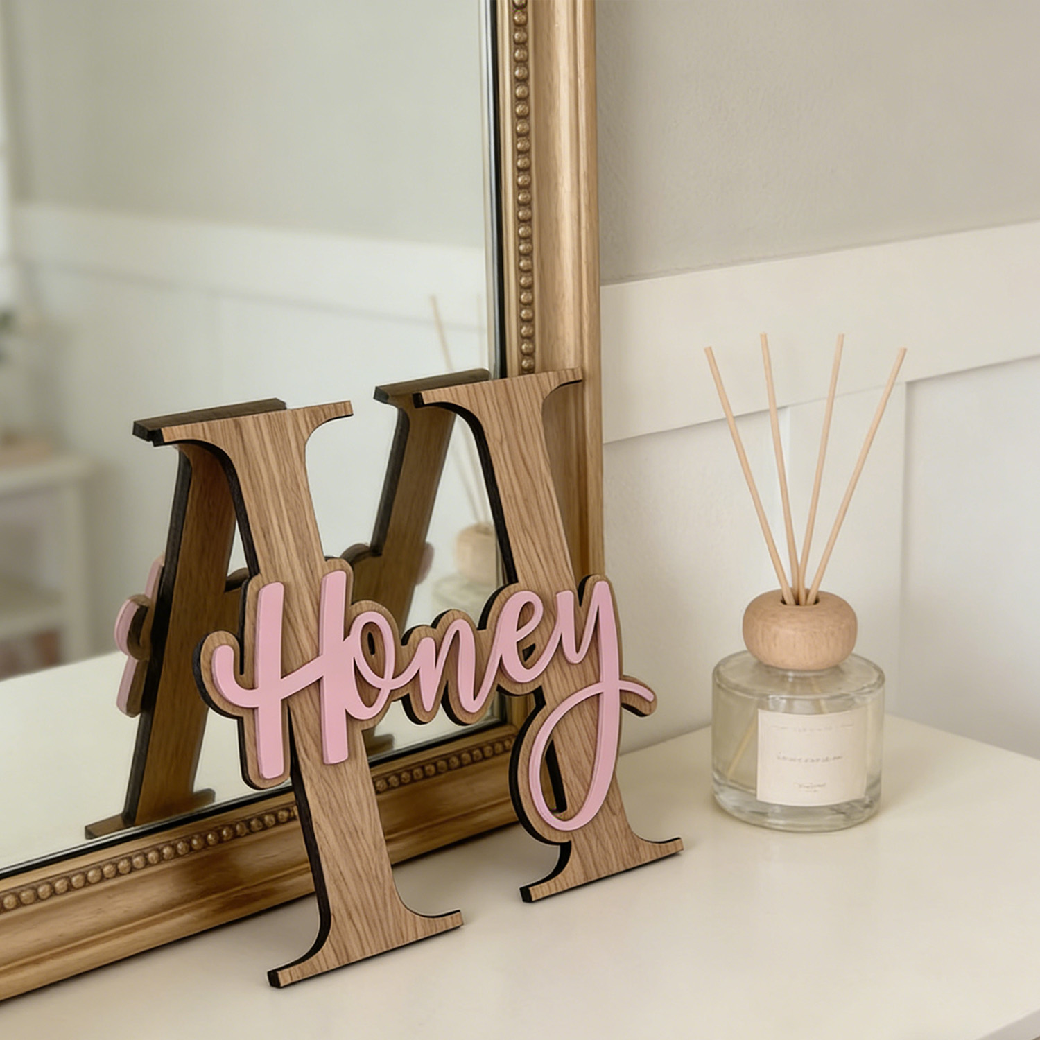 1Pc Custom Pink Alphabet Name  - Baby Nursery Pink reseña y precio