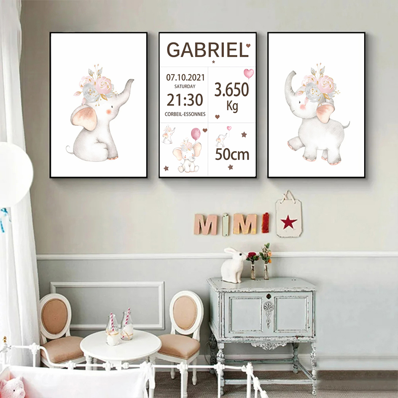 Pink Baby Customized Name Date - Baby Nursery Pink reseña y precio