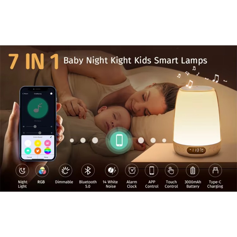 Bluetooth Speaker Kids Alarm C - Sound Sleep Trainer Clock reseña y precio
