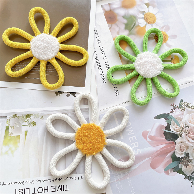 Cotton Rope Woven Daisy Flower - Baby Nursery Fabric reseña y precio