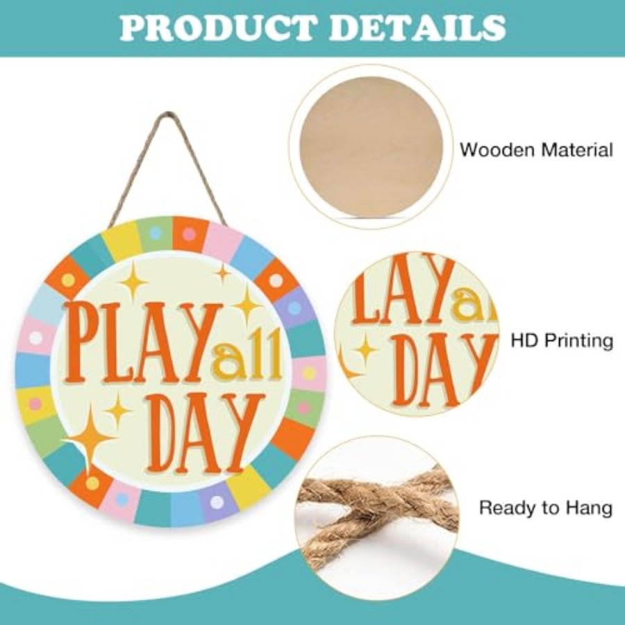 Play All Day Front Door Sign,  - Baby Nursery Decor reseña y precio
