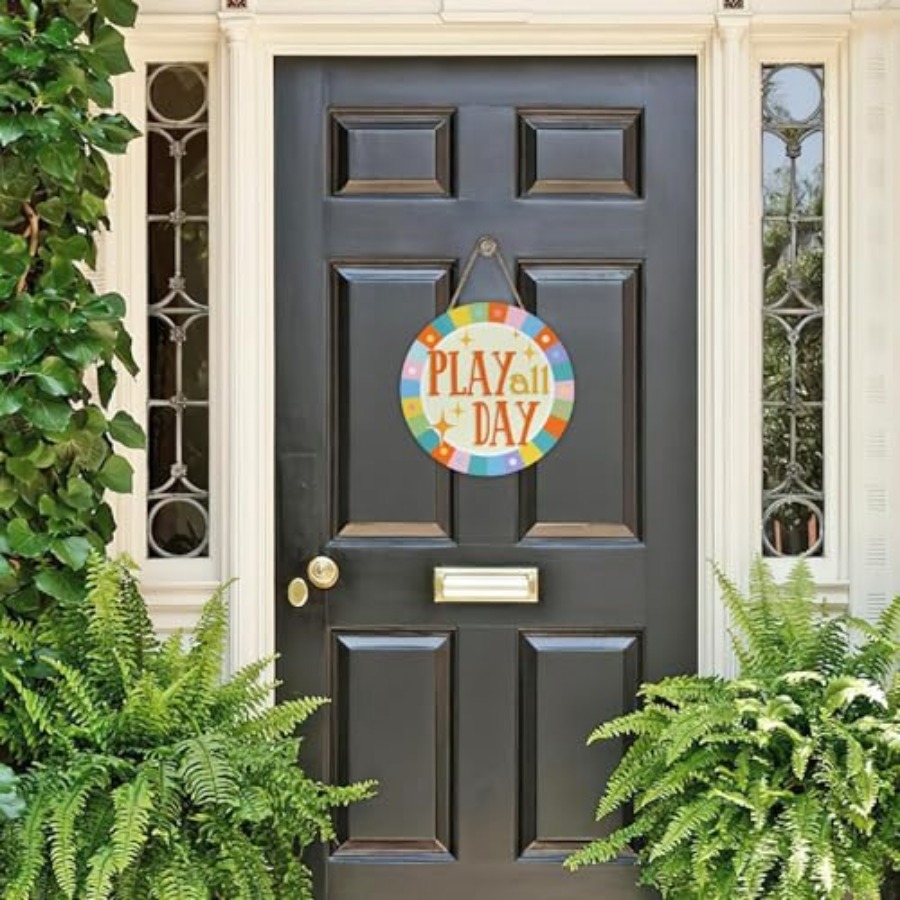 Play All Day Front Door Sign,  - Baby Nursery Decor reseña y precio