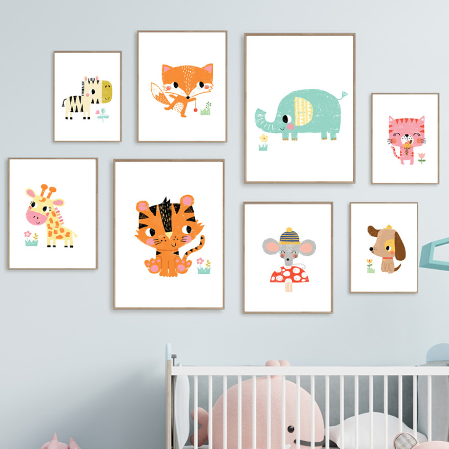 Cartoon Baby Animal Nursery Wa - Baby Nursery Zoo Animals reseña y precio